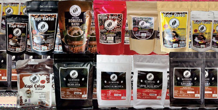 Rangkaian produk kemasan Kopi Batui